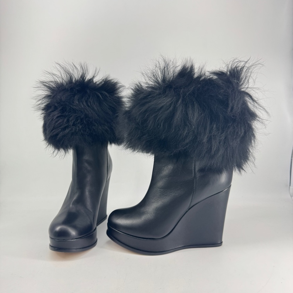 Vero Cuoio Black Boots with Fur Size 38 excellent condition